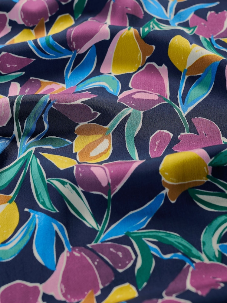 Seasalt Cornwall Blue Petite Multi Housel Bay Satin Cami Dress - Image 7 of 7
