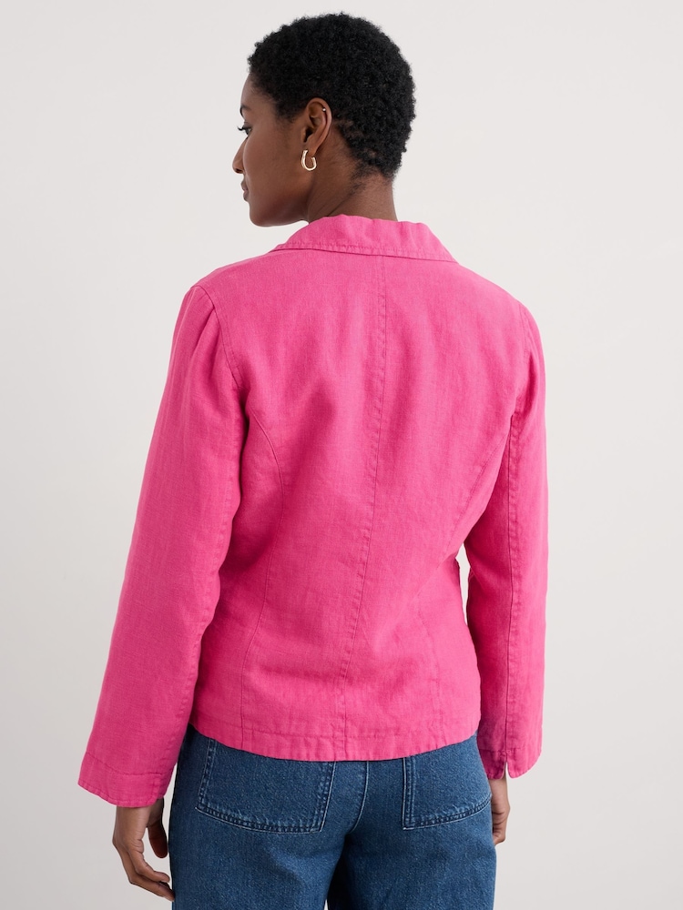 Seasalt Cornwall Pink Petite Arame Linen Jacket - Image 2 of 5