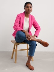 Seasalt Cornwall Pink Petite Arame Linen Jacket - Image 3 of 5