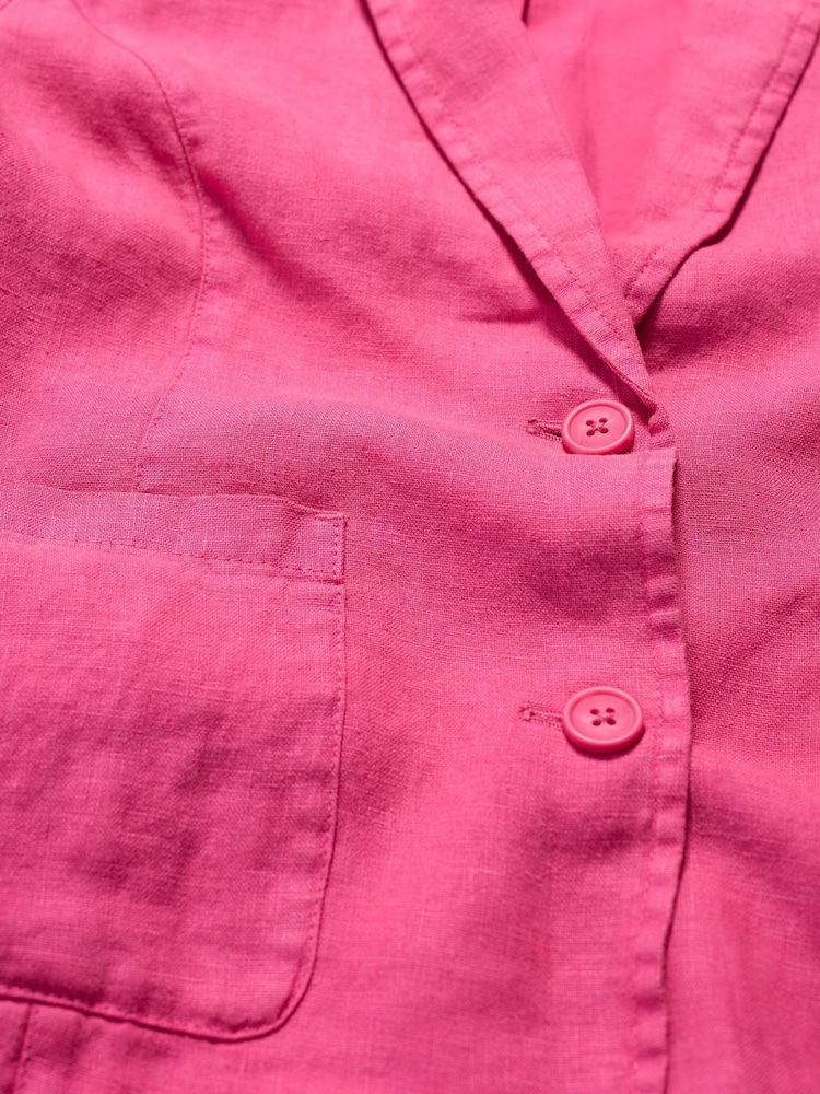 Seasalt Cornwall Pink Petite Arame Linen Jacket - Image 5 of 5