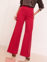 Lipsy Red Petite High Waist Wide Leg Trousers - Image 1 of 5