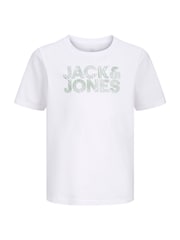 JACK & JONES Junior Crew Neck Logo White T-Shirts 3 Pack - Image 2 of 4