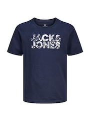 JACK & JONES Junior Crew Neck Logo White T-Shirts 3 Pack - Image 3 of 4