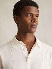 Reiss Off White Asher Cotton-Silk Polo Shirt - Image 1 of 5