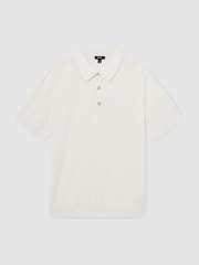 Reiss Off White Asher Cotton-Silk Polo Shirt - Image 2 of 5