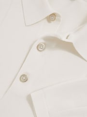Reiss Off White Asher Cotton-Silk Polo Shirt - Image 5 of 5