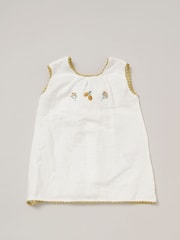 Rock-A-Bye Baby Boutique Printed 100% Cotton  White Dress, Knickers and Headband Outfit Set - Image 3 of 5