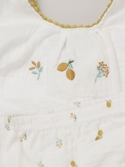 Rock-A-Bye Baby Boutique Printed 100% Cotton  White Dress, Knickers and Headband Outfit Set - Image 5 of 5