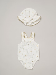 Rock-A-Bye Baby Boutique Printed White 100% Cotton All in One - Image 1 of 4