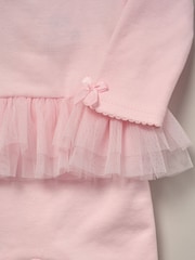 Rock-A-Bye Baby Boutique Pink Ribbon Detail All-In-One and Headband Outfit Set - Image 3 of 3