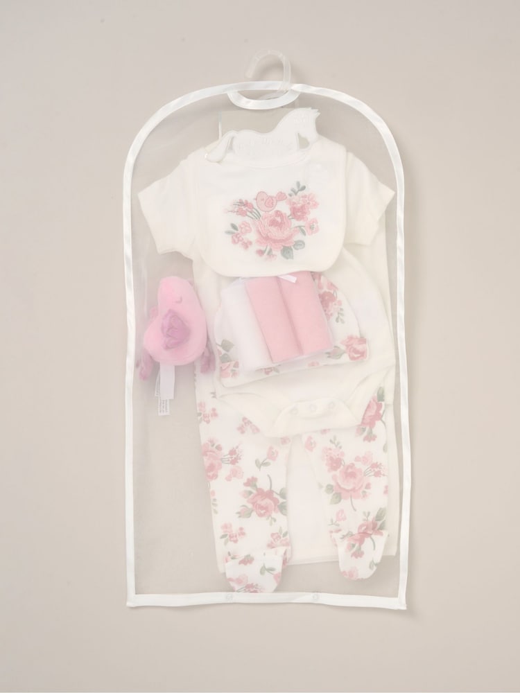 Rock-A-Bye Baby Boutique Pink 100% Cotton Print Gift Set 10 Piece - Image 2 of 6
