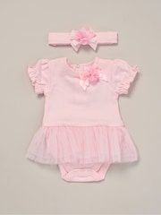 Rock-A-Bye Baby Boutique Rose Ribbon Detail Bodysuit and Headband Outfit Set - Image 1 of 3
