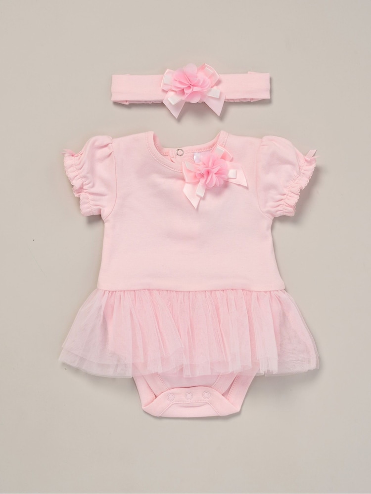 Rock-A-Bye Baby Boutique Rose Ribbon Detail Bodysuit and Headband Outfit Set - Image 1 of 3