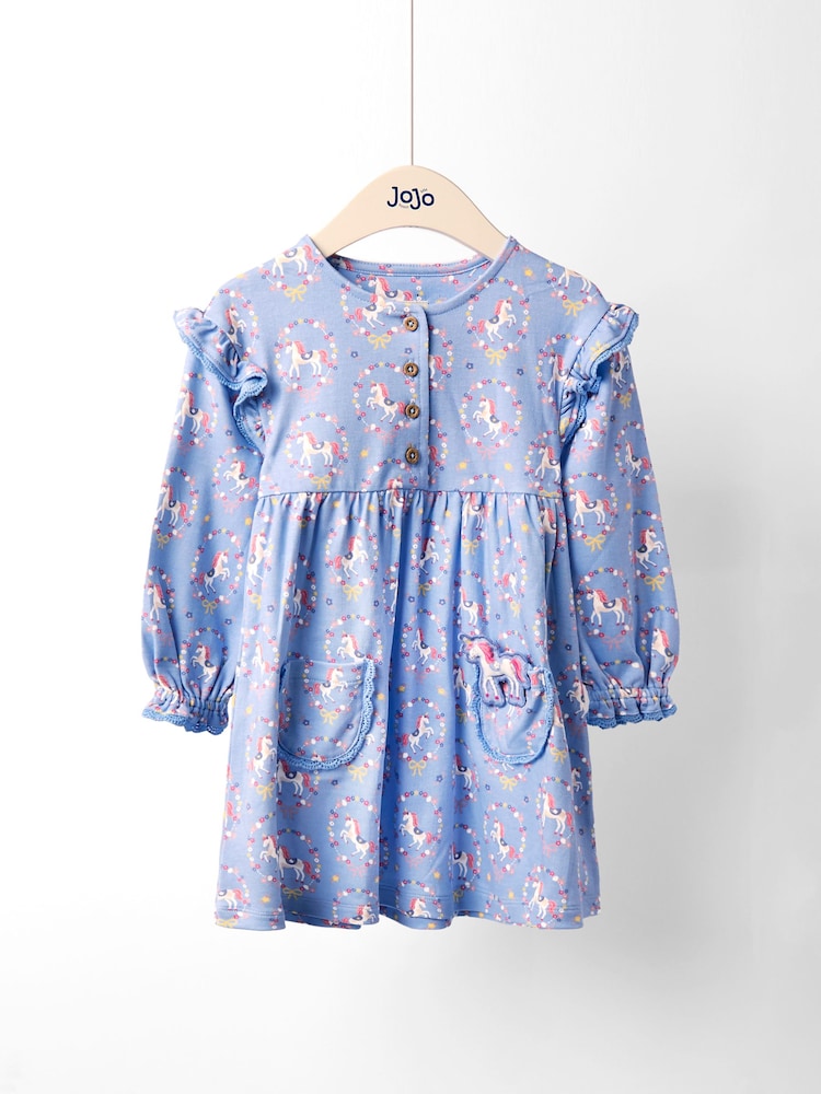 JoJo Maman Bébé Drop Shoulder Printed Pet In Pocket Dress - صورة 1 من 4 JoJo Maman Bébé Drop Shoulder Printed Pet In Pocket Dress - صورة 1 من 4