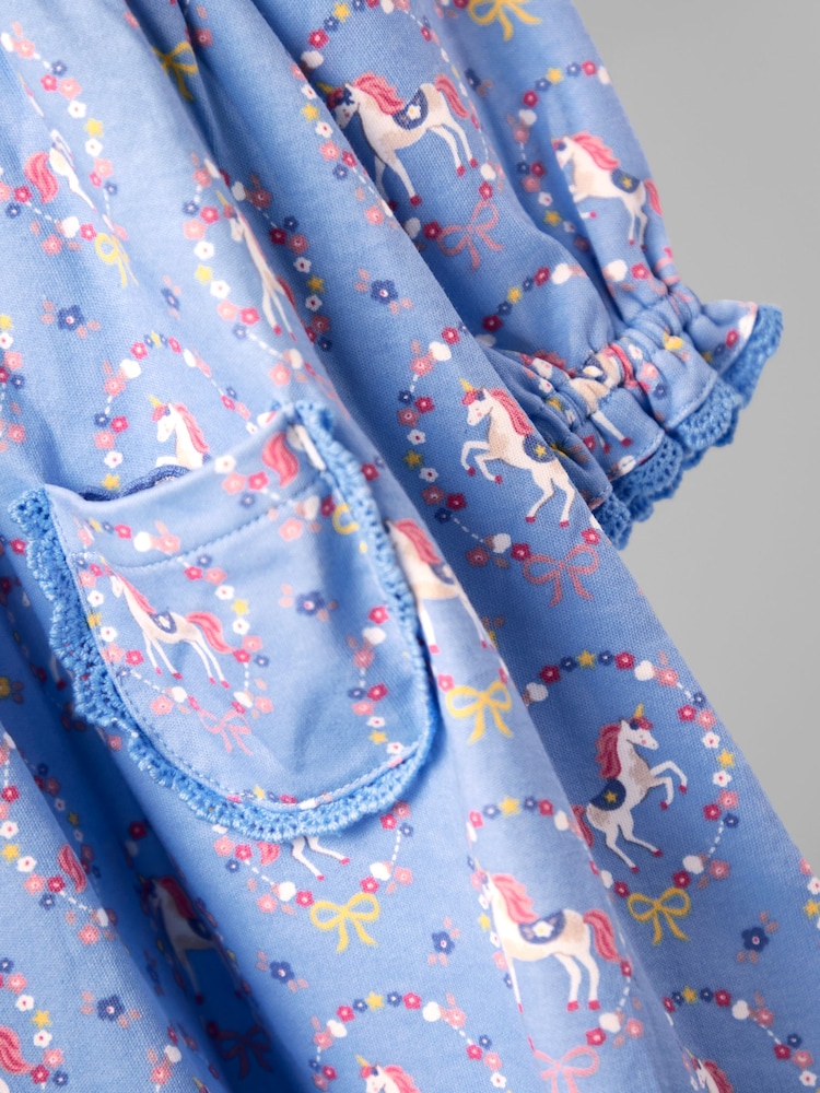 JoJo Maman Bébé Drop Shoulder Printed Pet In Pocket Dress - صورة 4 من 4 JoJo Maman Bébé Drop Shoulder Printed Pet In Pocket Dress - صورة 4 من 4