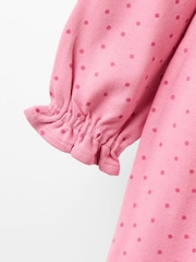 JoJo Maman Bébé Pink Drop Shoulder Appliqué Dress - Image 5 of 5