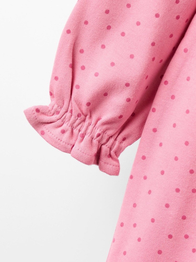 JoJo Maman Bébé Pink Drop Shoulder Appliqué Dress - Image 5 of 5