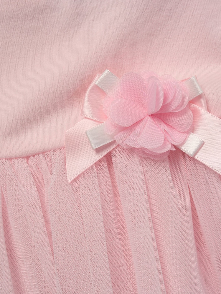 Rock-A-Bye Baby Boutique Rose Pink Ribbon Detail Dress and Headband Outfit Set - Image 3 of 3