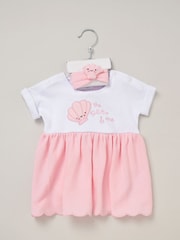 Rock-A-Bye Baby Boutique Waffle 100% Cotton Dress and Headband Outfit Set - Image 2 of 5