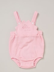 Rock-A-Bye Baby Boutique Pink Waffle 100% Cotton Romper and Sun Hat Outfit Set - Image 2 of 5
