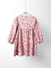 JoJo Maman Bébé Pink Printed Yoke Dress - Image 1 of 4