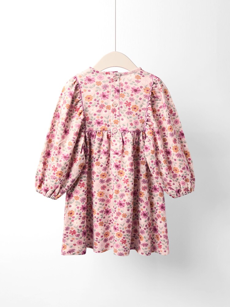 JoJo Maman Bébé Pink Printed Yoke Dress - Image 2 of 4