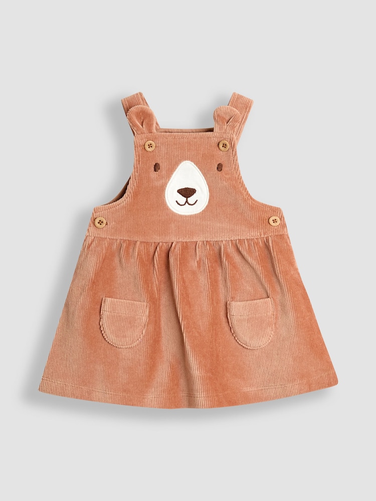 JoJo Maman Bébé Brown Dungaree Dress & Body Set - Image 2 of 5