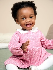 JoJo Maman Bébé Pink Smocked Collared Dress - Image 1 of 8