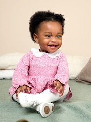JoJo Maman Bébé Pink Smocked Collared Dress - Image 2 of 8
