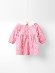 JoJo Maman Bébé Pink Smocked Collared Dress - Image 6 of 8