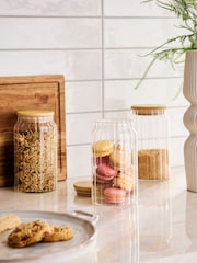 Set of 3 Clear Small Glass Ottilie Storage Jars - Image 1 of 1
