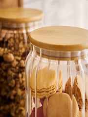 Set of 3 Clear Small Glass Ottilie Storage Jars - Image 3 of 4
