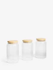 Set of 3 Clear Small Glass Ottilie Storage Jars - Image 4 of 4