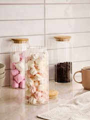 Set of 3 Clear Glass Ottilie Storage Jars - Image 1 of 4