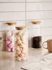 Set of 3 Clear Glass Ottilie Storage Jars - Image 2 of 4