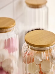 Set of 3 Clear Glass Ottilie Storage Jars - Image 3 of 4