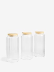 Set of 3 Clear Glass Ottilie Storage Jars - Image 4 of 4