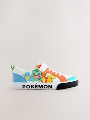 White Colourblock Pokemon Elastic Lace Trainers - Image 1 of 5