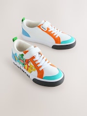 White Colourblock Pokemon Elastic Lace Trainers - Image 2 of 5