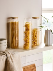 Set of 3 Clear Large Glass Ottilie Storage Jars - Image 1 of 4