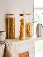 Set of 3 Clear Large Glass Ottilie Storage Jars - Image 2 of 4