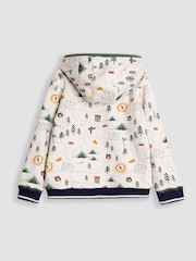 JoJo Maman Bébé Khaki Green Bear Appliqué Reversible Hoodie - Image 9 of 9