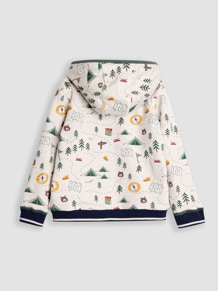JoJo Maman Bébé Khaki Green Bear Appliqué Reversible Hoodie - Image 9 of 9 JoJo Maman Bébé Khaki Green Bear Appliqué Reversible Hoodie - Image 9 of 9
