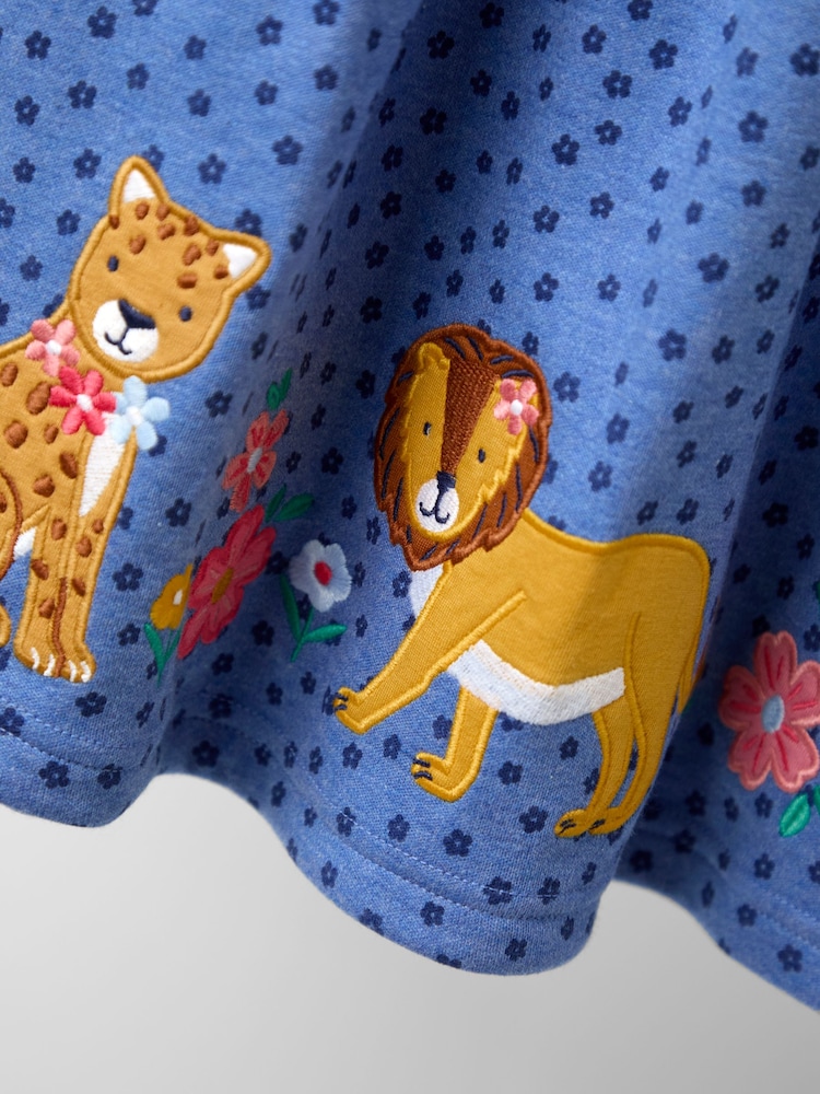 JoJo Maman Bébé Navy Blue Safari Animals Frill Collar Appliqué Dress - Image 4 of 4 JoJo Maman Bébé Navy Blue Safari Animals Frill Collar Appliqué Dress - Image 4 of 4