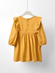 JoJo Maman Bébé Yellow Pretty Appliqué Frill Dress - Image 2 of 5