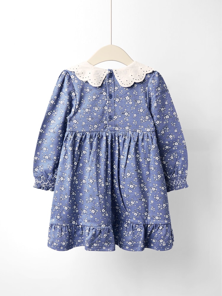 Jojo Maman Bébé Blue Smocked Dress - Image 2 of 4