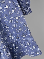 Jojo Maman Bébé Blue Smocked Dress - Image 4 of 4