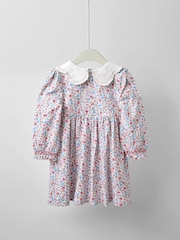 JoJo Maman Bébé Pink Ditsy Floral Smocked Jersey Dress - Image 3 of 3