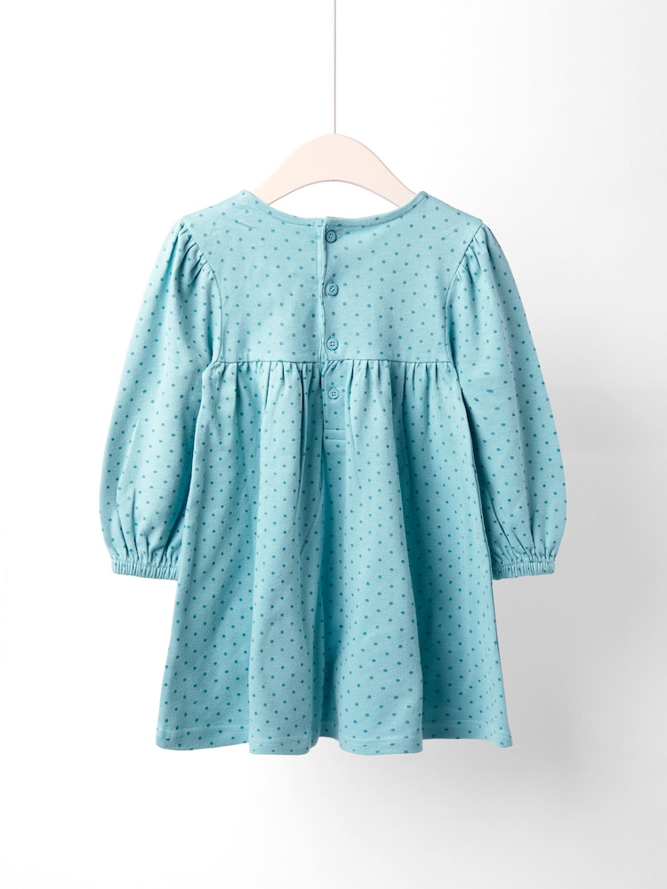 JoJo Maman Bébé Green Mouse And Tea Cup Applique Dress - Image 2 of 4