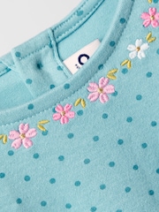 JoJo Maman Bébé Green Mouse And Tea Cup Applique Dress - Image 3 of 4